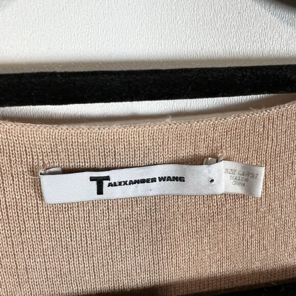 T By Alexander Wang Tan Maxi Knit Dress Women’s Size Large Designer Minimalist - Picture 5 of 9